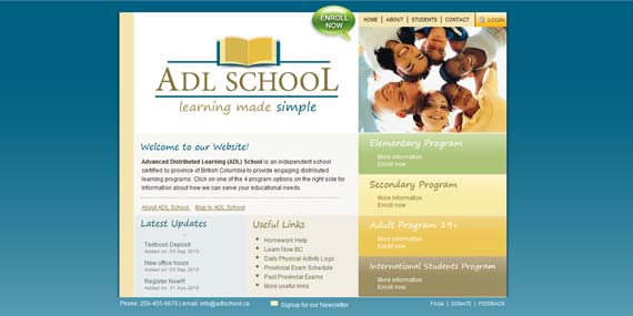 ADL School - Website (Home page)