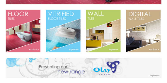 Main products highlighted on the homepage