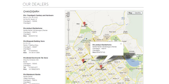 Dealer Locator using Google Maps API