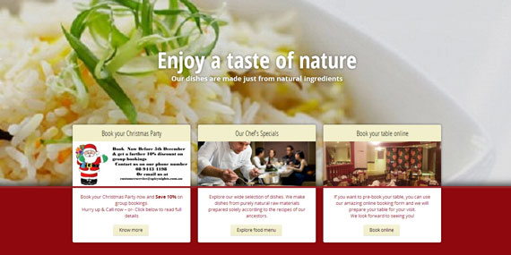 Indian Restaurant in Australia website