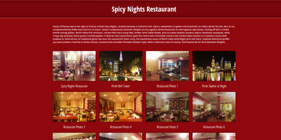Indian Restaurant website - Photo Gallery