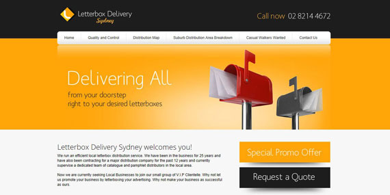 Letterbox Delivery Sydney Website Design