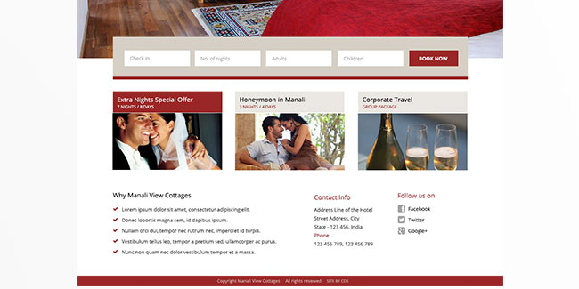 Manali View Cottages - Website Design