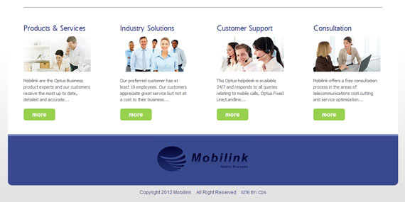 Optus channel partner Mobilink website