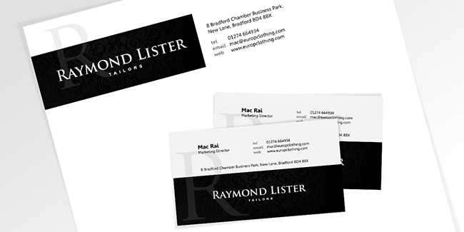 Raymond Lister Tailors UK - Business Stationery Design